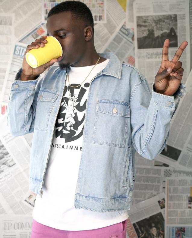 WASHED DENIM GARAGE JACKET
