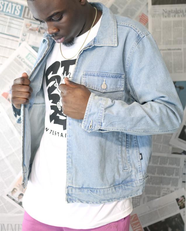 WASHED DENIM GARAGE JACKET