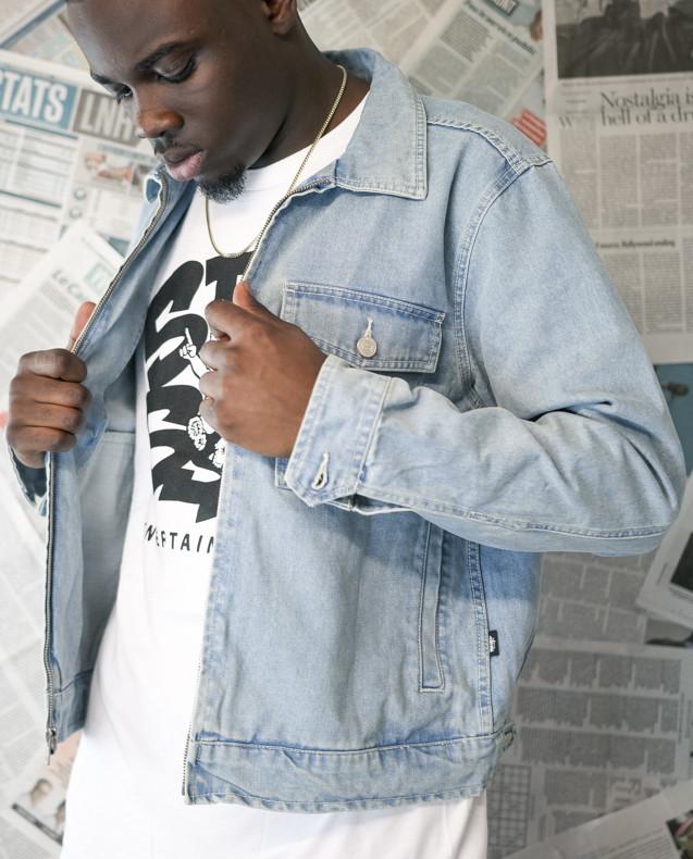 WASHED DENIM GARAGE JACKET