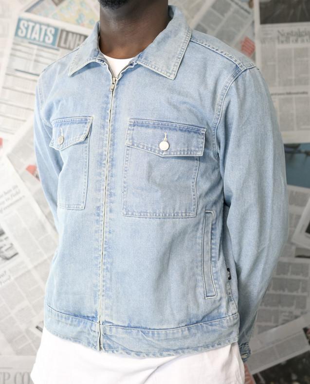 WASHED DENIM GARAGE JACKET