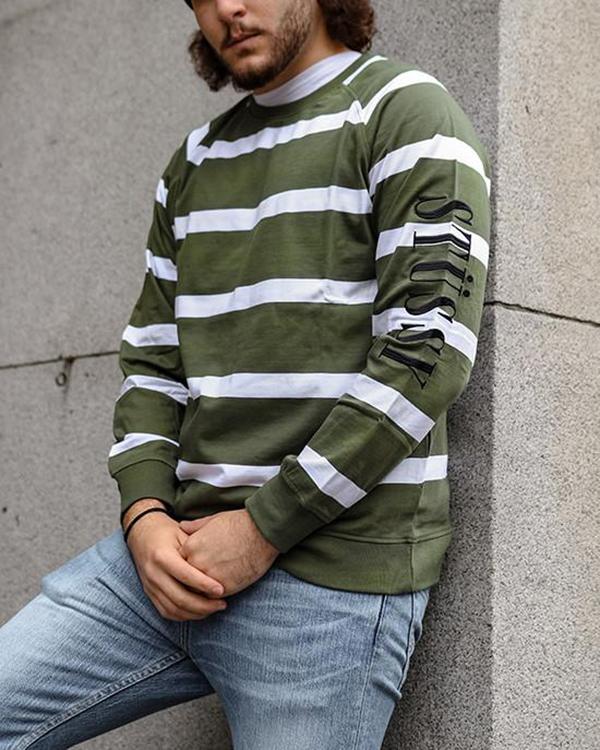 STRIPED RAGLAN CREW
